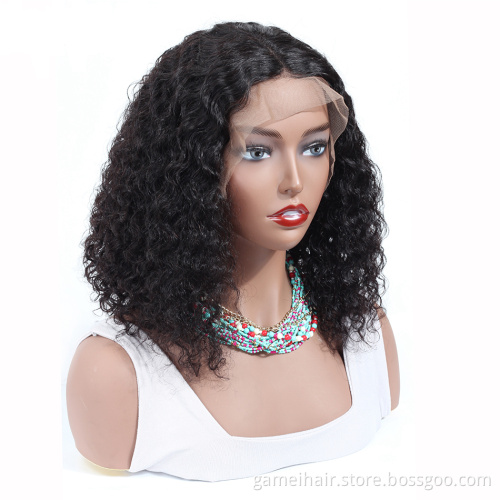 Cheap Short Bob Human Hair Lace Front Wig For Black Women Kinky Curly Indian Cuticle Aligned Human Hair Extension Lace Bob Wig